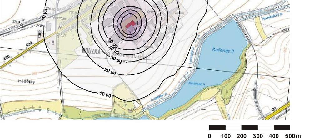 m - 3, tedy 1,2% imisního limitu (50 µg.m -3 ) s velmi krátkou dobou trvání.