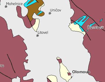 Geologie 4 3 1 1 kvartérní sedimenty (především aluvia, ale i spraše atd.