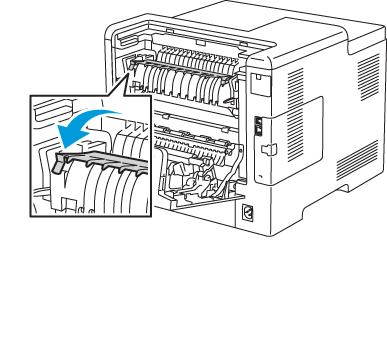 Odstraňování problémů Odstranění zaseknutého papíru z oblasti fixační jednotky Aby se vyřešila chyba zobrazená na ovládacím panelu, musíte odstranit veškerý papír z dráhy papíru. 1.
