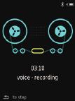 10 Záznamy Vytváření nahrávek Pomocí přehrávače AZURE můžete nahrávat: hovor nebo zvuky přes vestavěný mikrofon.
