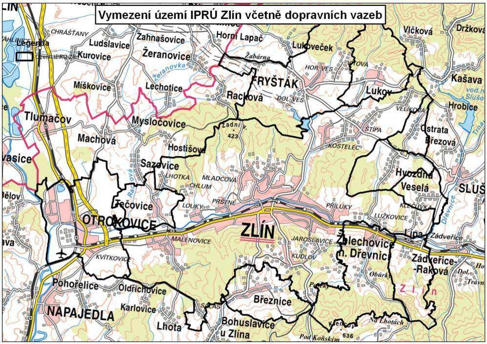 Obr. 2: Hlavní geografické vazby v území