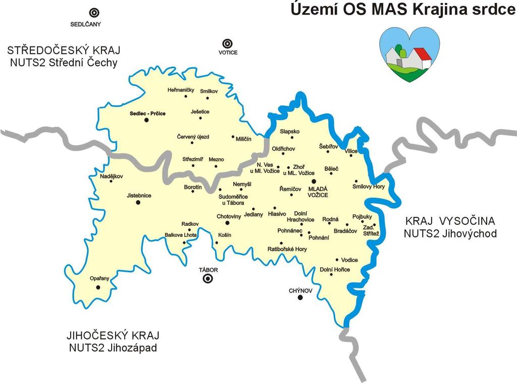 Popis činnosti OS MAS Krajina srdce v letech 2003-2008 V letech 2003 2006 Občanské sdružení MAS Krajina srdce působilo na území téměř identickém s územím Dobrovolného svazku měst a obcí Mikroregionu