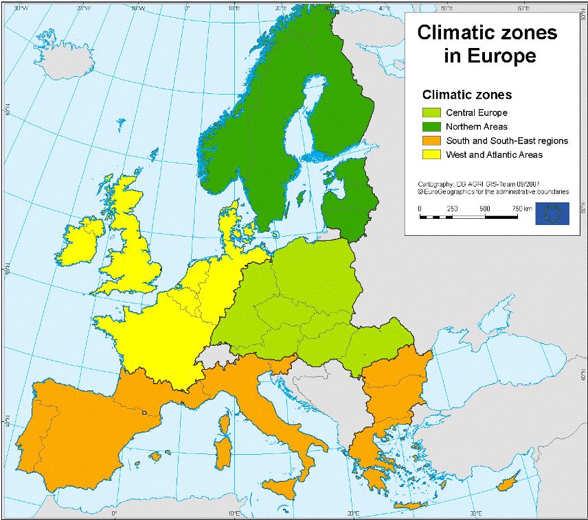 ZMĚNA KLIMATU - MOŽNÝ DOPAD NA ZEMĚDĚLSTVÍ EU riziko záplav teplejší a sušší léta hladina moří riziko napadení plodin škůdci a chorobami výnosy kulturních plodin a pícnin zdraví a dobré životní