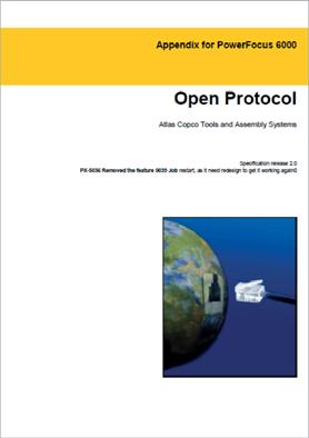 Otevřený protokol Systém Power Focus 6000 umožňuje komunikaci prostřednictvím otevřeného protokolu.