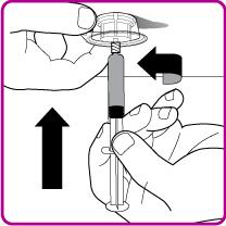 4. Odtrhněte kryt balení adaptéru injekční lahvičky (Obrázek B). Nedotýkejte se hrotu luer lock ve středu adaptéru injekční lahvičky. Nevyndávejte adaptér injekční lahvičky z balení. 5.