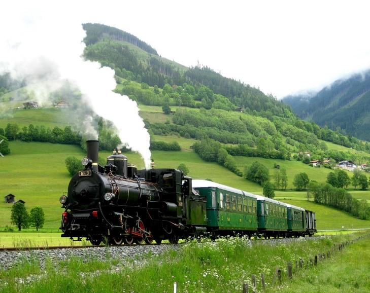 Jízda vlakem v oblasti Pinzgau Zell am See Fusch Mittersill Krimml jízdné: 21 se