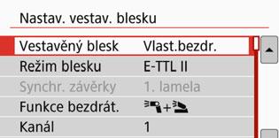 Fotografování s uživatelským bezdrátovým bleskemn Plně automatické fotografování s jedním externím bleskem Speedlite a vestavěným bleskem 1 2 3 Jedná se o plně automatické fotografování s bezdrátovým