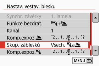 Fotografování s uživatelským bezdrátovým bleskemn Plně automatické fotografování s vestavěným bleskem a více externími blesky Speedlite Při fotografování s bezdrátovými blesky lze také přidat