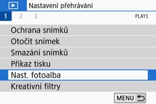 p Určení snímků pro fotoalbum Můžete určit až 998 snímků pro tisk ve fotoalbu.