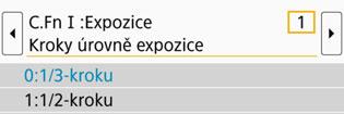 Vyberte číslo uživatelské funkce.