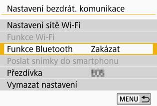 Fotografování s dálkovým ovládáním Bezdrátové dálkové ovládání BR-E1 (prodává se samostatně) Připojení Bluetooth můžete použít s technologií Bluetooth s nízkou energií kompatibilní s bezdrátovým