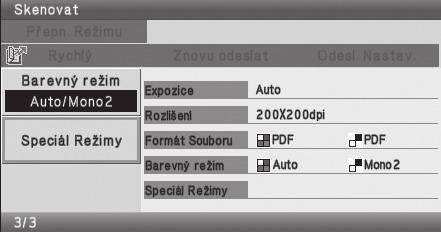 SPECIÁLNÍ REŽIMY SKENOVÁNÍ Speciální režimy umožňují provádět různé skenovací přenosy pro specifické účely. Následující stránky ukazují typy skenovacích přenosů, které lze provádět.