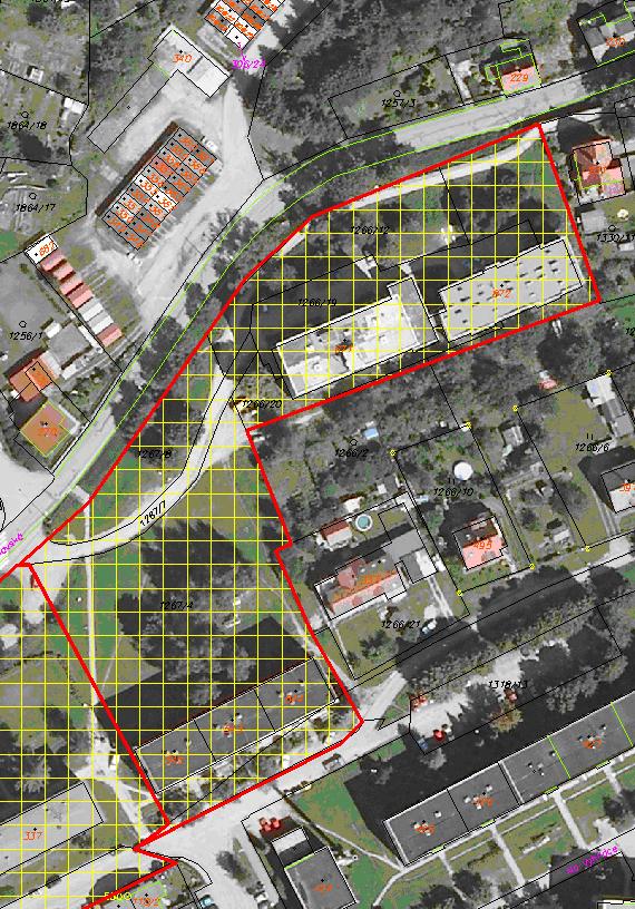 6) Veřejné prostranství kolem ubytoven čp. 285 a 375 a přilehlé veřejné prostranství Pozemková parcela č.