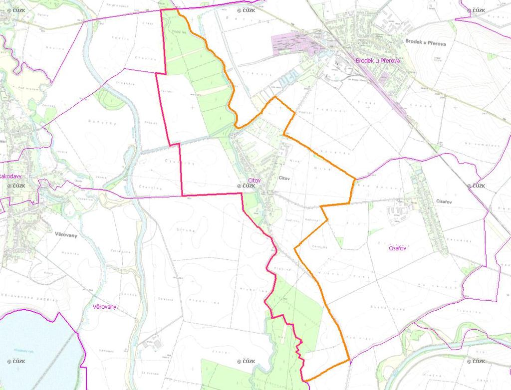 A. NÁZEV OBCE Název části obce (ZSJ): Citov Mapa A: Území obce Přehledová mapka