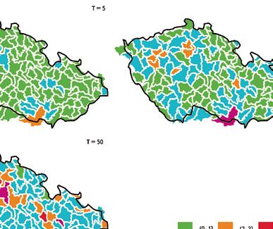 Ratio of deficit volume to mean monthly runoff for 2, 5, 10, 20, 50 years return periods ZÁVĚR Hydrologický model Bilan byl použit pro simulaci hydrologické bilance 133 mezipovodí v ČR pro období