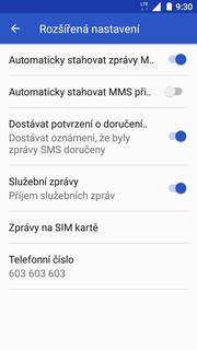 12 z 39 Upozornění o doručení SMS Zprávy. Dále ťuknete na Další (tři tečky). 3. Zvolíte Nastavení. 4.