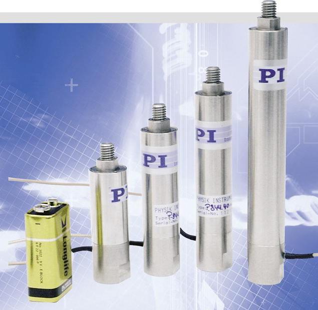 Piezoactuators of the P-844 / P-845 type Outstanding Lifetime Due to PICMA Piezo Ceramic Stacks Travel Range to 90 µm Pushing Forces