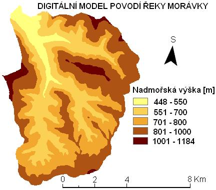 expozice svahu (Aspect) a výpočet zakřivení topografického tělesa (Curvature).