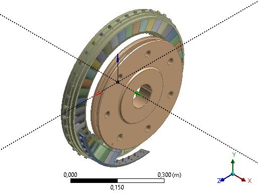 Kapitola 5 Příprava simulace Praktická část této práce byla realizována v programovém balíku ANSYS 17. Vstupem byl CAD model sestavy turbíny obrázek 5.1. Obrázek 5.