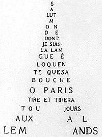 Guillaume Apolinaire - kaligram APOLINAIRE, Guillaume. Le Tour Eiffel. [online]. 2018 [cit.