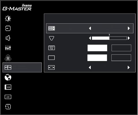 Image Adjust Regulace obrazu G-MASTER GB2760HSU Volba vstupů i-style Color Standard Nastavení audio Ostrý a jemný Uložit uživ. nastav.