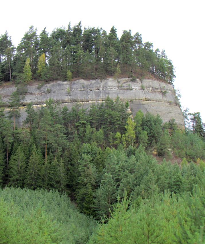Je to monumentální skalní výchoz s plochým temenem, ale výrazně strmými svahy se skalními stupni. Ty vytváří svislé skalní stěny o výšce i několika desítek metrů.