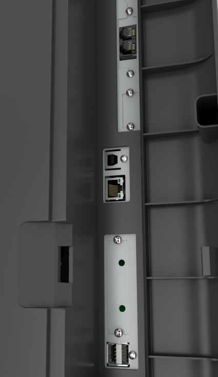 2 Port LINE Po připojení tiskárny k aktivní telefonní lince prostřednictvím standardní zásuvky na zdi (RJ 11), filtru DSL, adaptéru VoIP či jiného adaptéru, který umožňuje