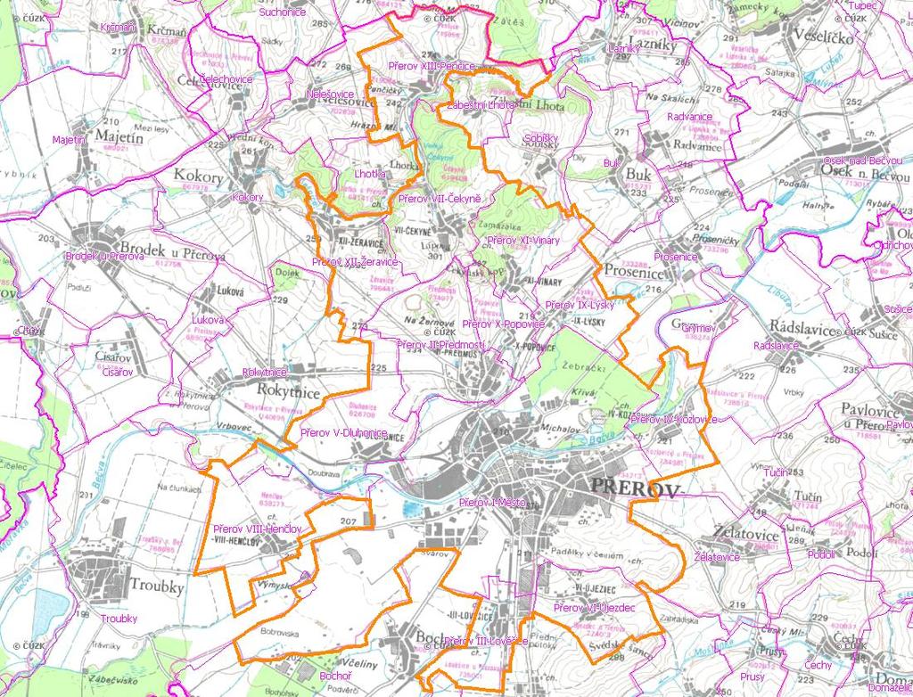 A. NÁZEV OBCE Název části obce (ZSJ): Přerov II-Předmostí Mapa A: Území obce