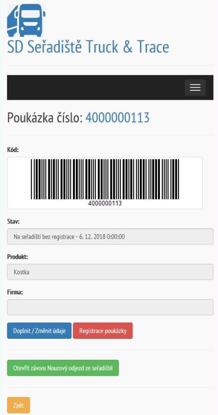 3. Vjezd na seřadiště Aplikaci není nutné po vjezdu na seřadiště zavírat. Nechte ji otevřenou a informace na obrazovce se vám budou průběžně aktualizovat.