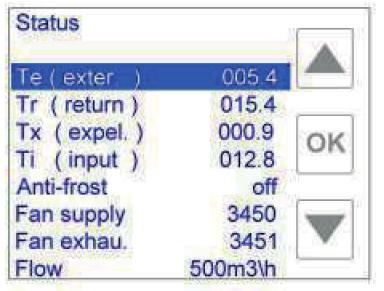 8 Dotykový panel podrobné parametry - průtok podrobné parametry - tlak Pokud je k ovladači připojena pouze jedna jednotka, zobrazí se přímo informace o této jednotce. Te (exter.