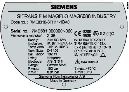 Technická data převodníku MAG 6000 I Ex Převodník indukčního průtokoměru pro dimenze senzoru DN2-2000 Ex certifikát: SIRA 05ATEX2072X, II 2(1)(2) G D Oddělená montáž průtokoměru: EEx d e ia IIC T4-T6
