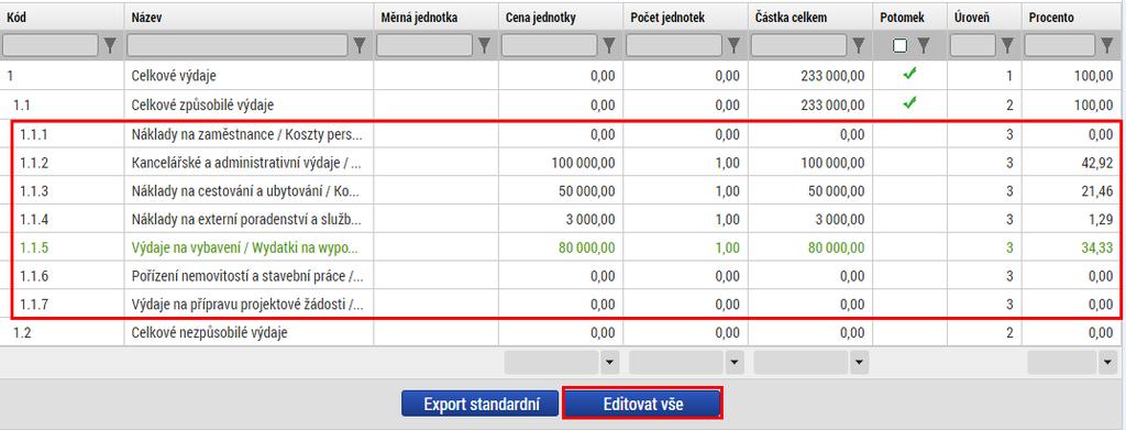 !! pozycje można edytować, klikając w daną pozycję, która zostanie zaznaczona kolorem zielonym i wyświetli się formularz edycji zob. niżej.