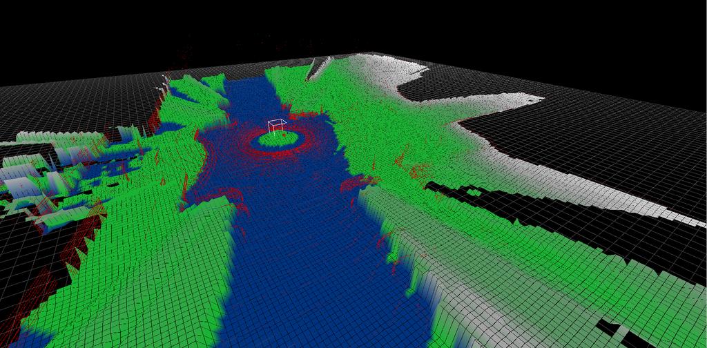 y hotové mapy 3D Occupancy Grid obsahuje příliš mnoho informací pro navigaci v exteriéru Pro navigaci v exteriéru je lepší
