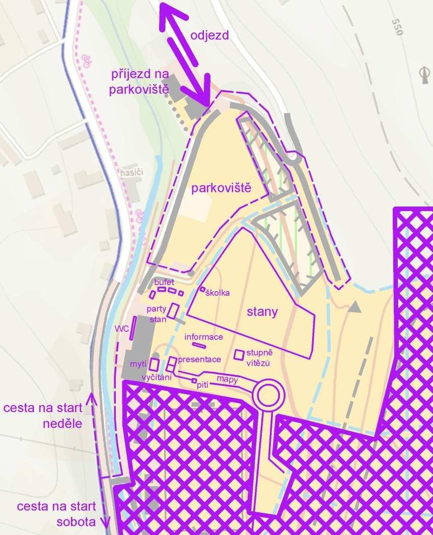 Osobní automobily parkují na ploše v těsné blízkosti centra závodu. Bude vybíráno parkovné 20 Kč/den. Prosíme, řiďte se pokyny pořadatelů!