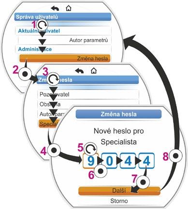 6 Správa uživatelů 6 Správa uživatelů Návod k obsluze 2. Před každou prací Aktivace pro požadovanou uživatelskou úroveň: Správa uživatelů --> Aktuální uživatel. Viz následující kapitola 6.