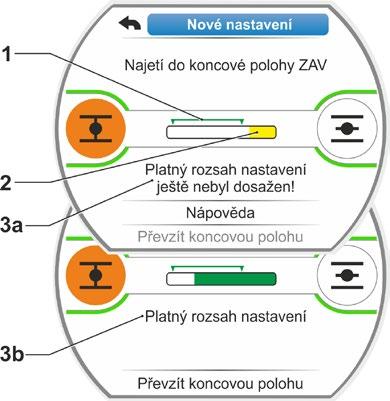 Pokud je pohon vybavený mechanickým ukazatelem polohy, je vhodné nyní nastavit zobrazení první polohy. Tak se vyhnete samostatnému najíždění do koncové polohy.