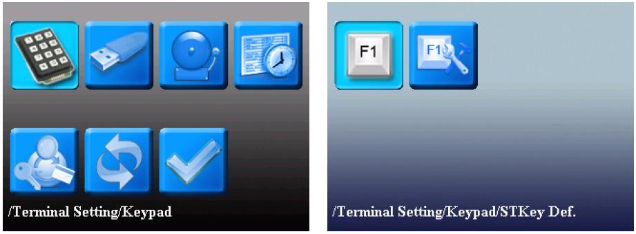 - Definice kláves: Z tohoto menu můžete nastavit, jakou funkci chcete za každé funkční tlačítko, které je k dispozici v terminálu.