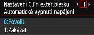 3 Nastavení bleskun Vymazání nastavení blesku Na obrazovce [Nastav. funkce ext. blesku] zobrazte stisknutím tlačítka <B> obrazovku pro vymazání nastavení blesku.