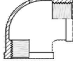 litina - DIN EN 10242 N4 - DIN EN 10242 A1 Katalog. ozn.: 043z Katalog. ozn.: 096n 1" X 1/2" pozink.