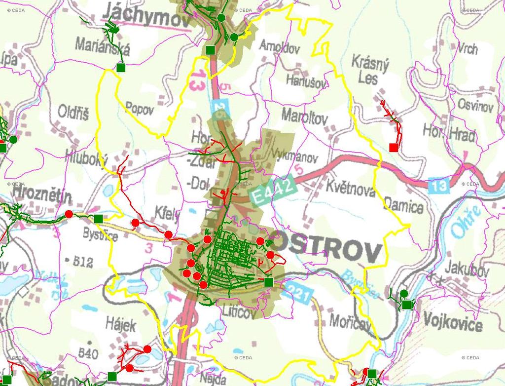 (karta obce: CZ41_97_12) E. KANALIZACE A ČOV E.1 ZÁKLADNÍ ÚDAJE Rok: Základní parametry: Ozn.: Jednotky: 22 25 21 215 Počet všech obyv. napoj. na kanal. Nk obyvatel Počet obyv.