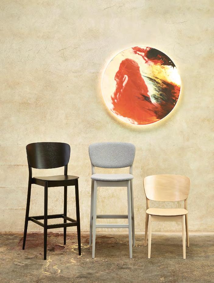 Barstool The barstool emulates the forms and characteristics of its namesake chair.