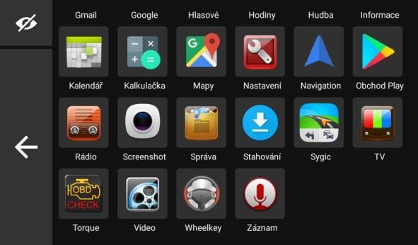 4 Aplikace, jejich nastavení a instalace Seznam základních aplikací nainstalovaných v zařízení se zobrazí po stisknutí tlačítka Apps na základní obrazovce. Každá aplikace představuje nějakou funkci.