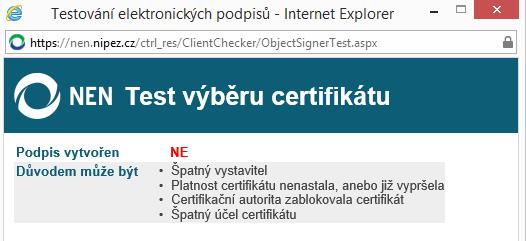 Obrázek 11 Příčiny 2.2 ELEKTRONICKÝ PODPIS Žádost o registraci musí být podepsána platným kvalifikovaným elektronickým podpisem.