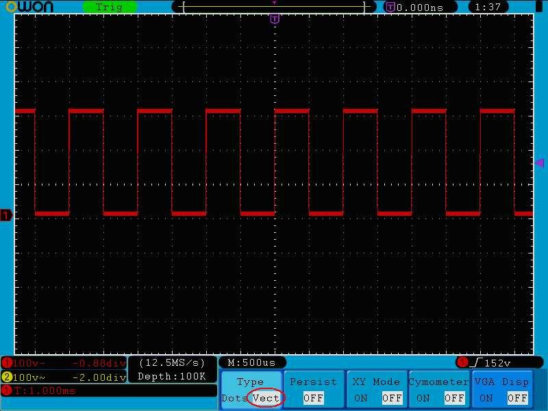Cynometer VGA Disp ON OFF ON OFF Aktivuje cymometer Deaktivuje cymometer Propojí VGA port monitoru. Pokud je nastaveno na ON, je možno výsledný tvar vlny sledovat na monitoru počítače.