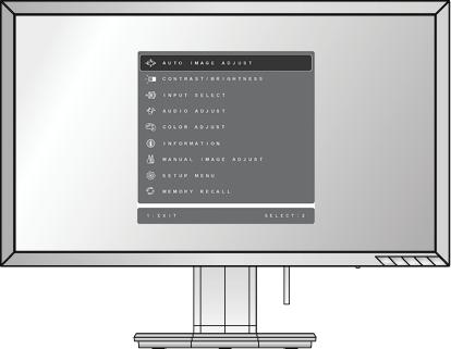 Úpravy zobrazení Pomocí tla ítek na p edním ovládacím panelu zobrazte a upravte ovládací prvky OSD na obrazovce.