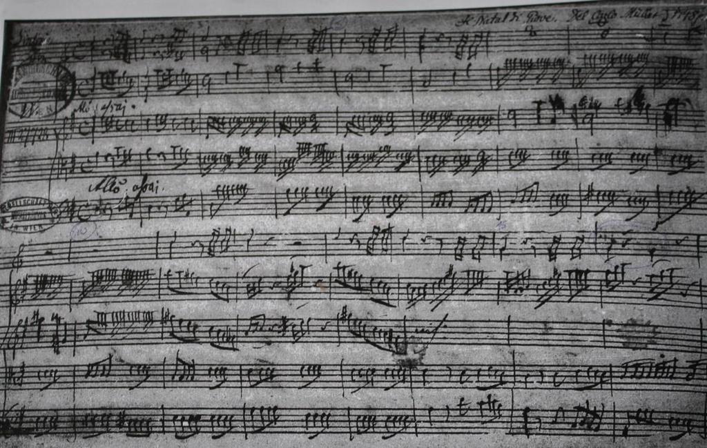 6. POPIS PRAMENE Müllerův autograf serenaty Il natal di Giove je v současnosti uložen v archivu Gesellschaft der Musikfreunde ve Vídni pod signaturou III 27728.