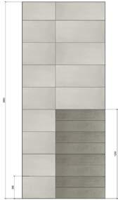 : NJ06 Výška: 2 650 mm Dlažba: hnědá Florencie světle šedá / dekor F2 šedá Panel č.