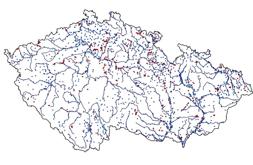 Situační monitoring podzemních vod - chemický stav Stav k roku 2009 cca 600 monitorovacích