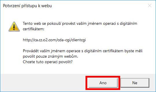 Nakonec se zobrazí stránka: Microsoft Internet Explorer Certificate která vás informuje o úspěšném vygenerování a aktivování O2CZ certifikátu hlášením: You have successfully retrieved your browser