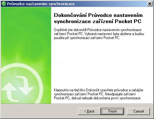 Pro dokončení nastavení synchronizace